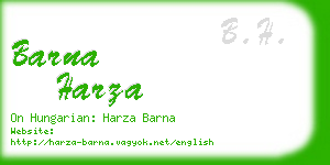 barna harza business card